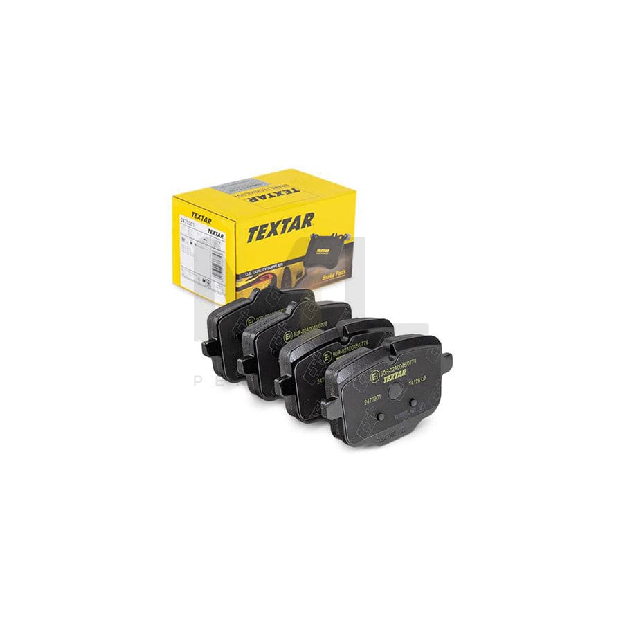 TEXTAR 2470301 Brake pad set prepared for wear indicator, with brake caliper screws, with accessories