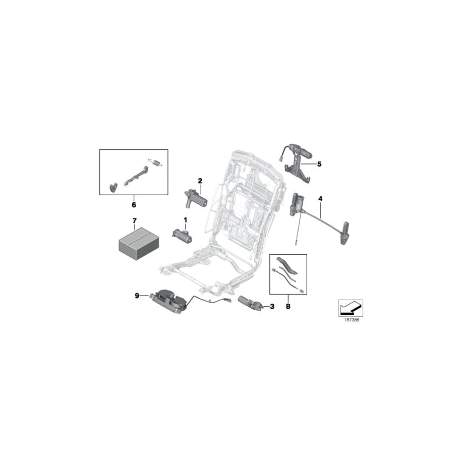 Genuine BMW 52209181816 F01 F04 Drive Unit, Backrest Angle Adjst., Right (Inc. 750LiS, 750LiX 4.4 & 740d)