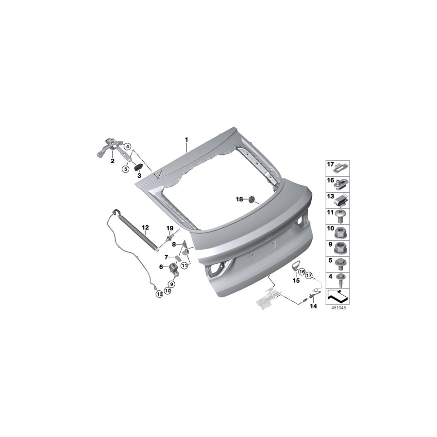 Genuine BMW 51247342901 F26 Wedge, Rear Hatch, Left (Inc. X4 M40iX, X4 20iX & X4 20dX)
