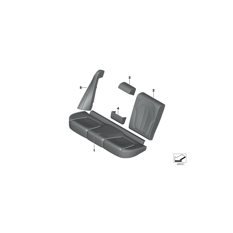 Genuine BMW 52208498027 G05 Side Finisher, Leather, Left SCHWARZ (Inc. X5 30iX, X5 M50dX & X5 40i)