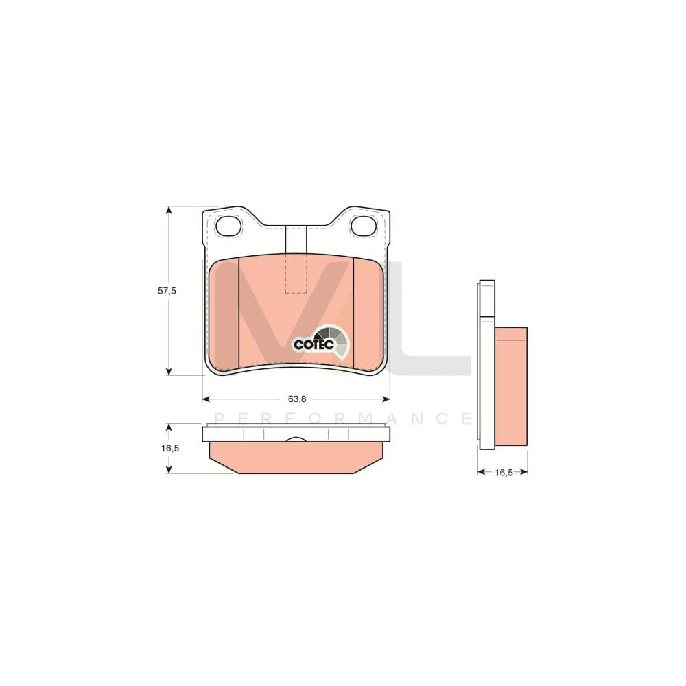 TRW Cotec Gdb1276 Brake Pad Set Not Prepared For Wear Indicator