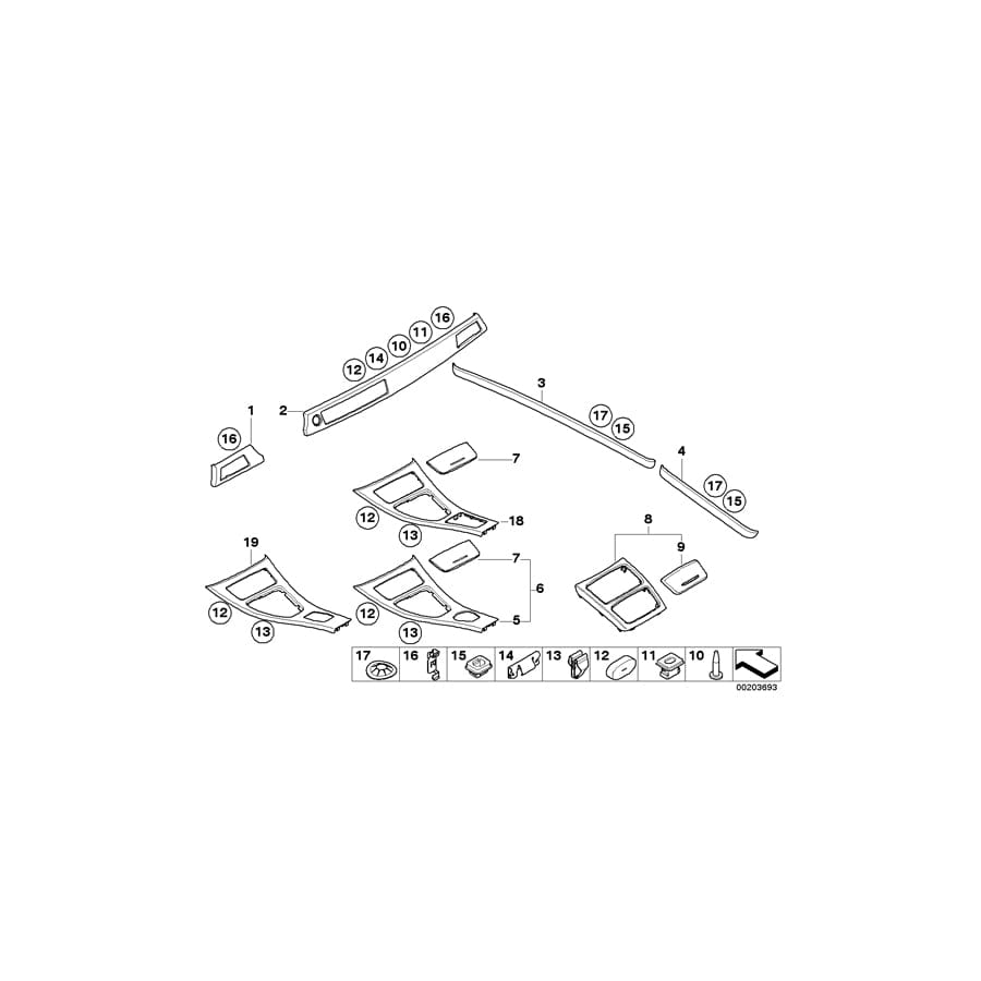 Genuine BMW 51169147396 E92 E93 Cover ALU/FEINSCHLIFF (Inc. 330d, 328xi & 323i)