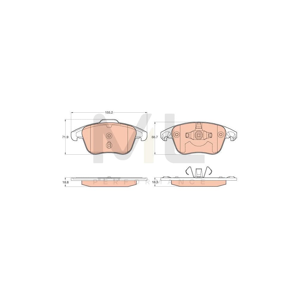 TRW Gdb2025 Brake Pad Set Not Prepared For Wear Indicator
