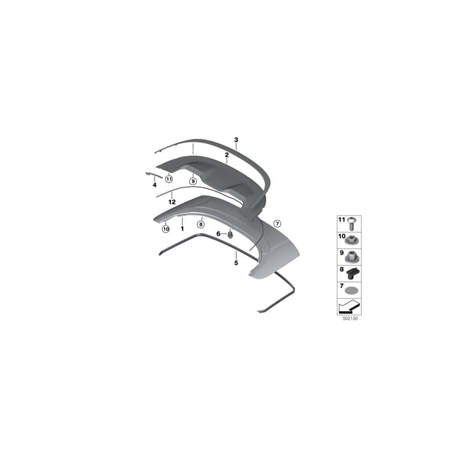 Genuine BMW 51177464469 F91 G14 Molding, Folding Top Lid (Inc. 840iX, M8 & 840dX)
