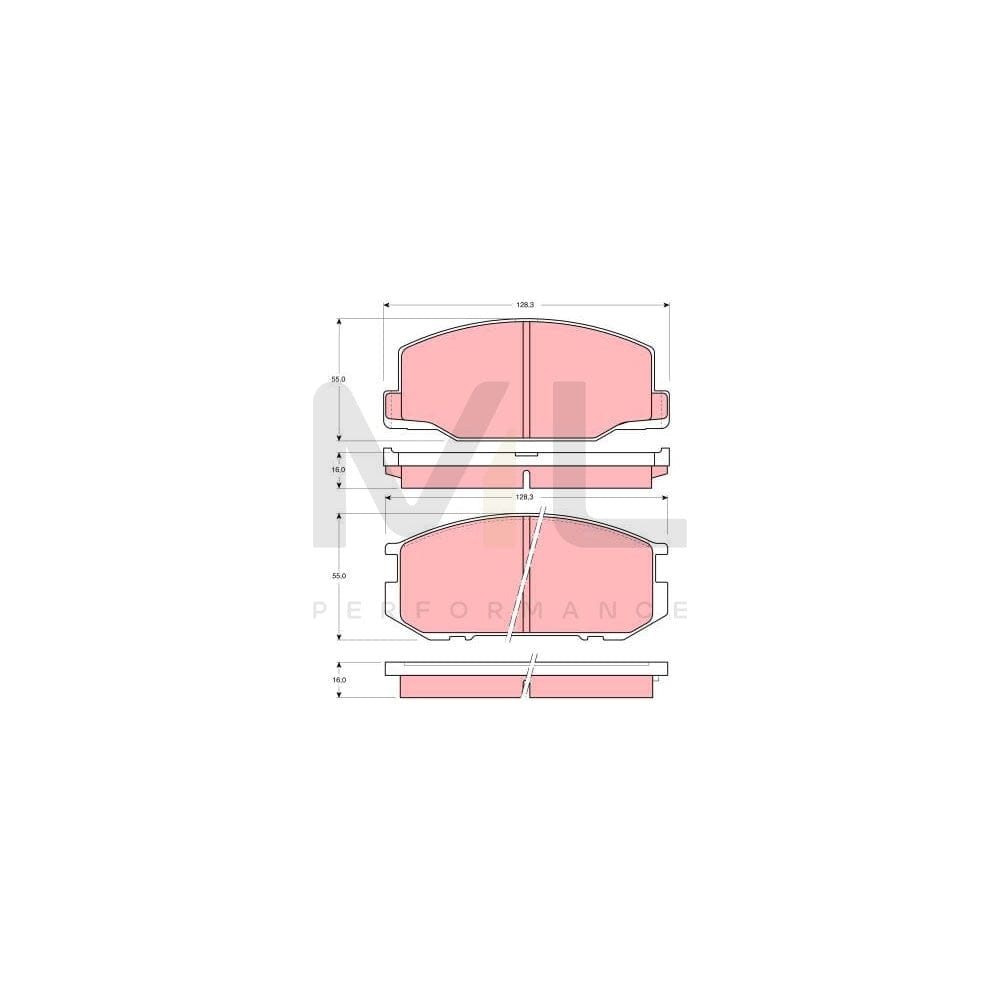 TRW Gdb216 Brake Pad Set Not Prepared For Wear Indicator