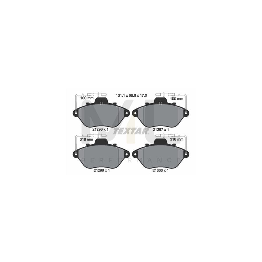 TEXTAR 2129603 Brake pad set for CITRO?N XM incl. wear warning contact