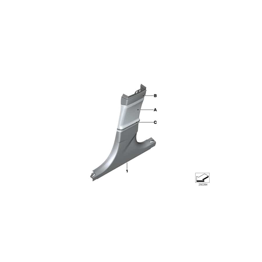 Genuine BMW 51437980698 Trim, B-Pillar, Leather, Lower Right INDIVIDUAL (Inc. 650iX 4.4, 640iX & 640i)