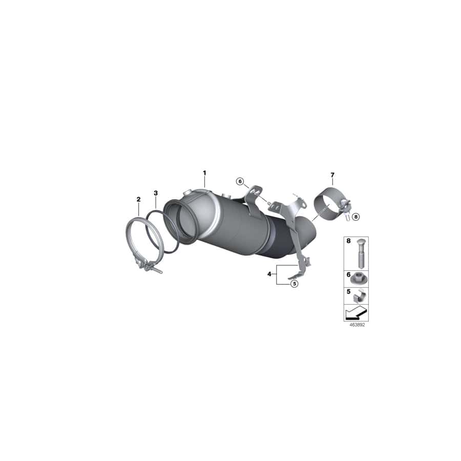 Genuine BMW 18327643154 G11 G02 G12 Holder Catalytic Converter Near Engine (Inc. X3 M40iX, 740LiX & 740i)