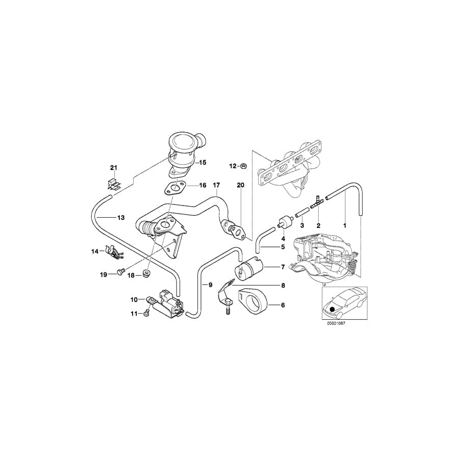 Genuine BMW 11731433822 E36 Bracket, Vacuum Reservoir TLEV (Inc. 318is, 318ti & 318i)