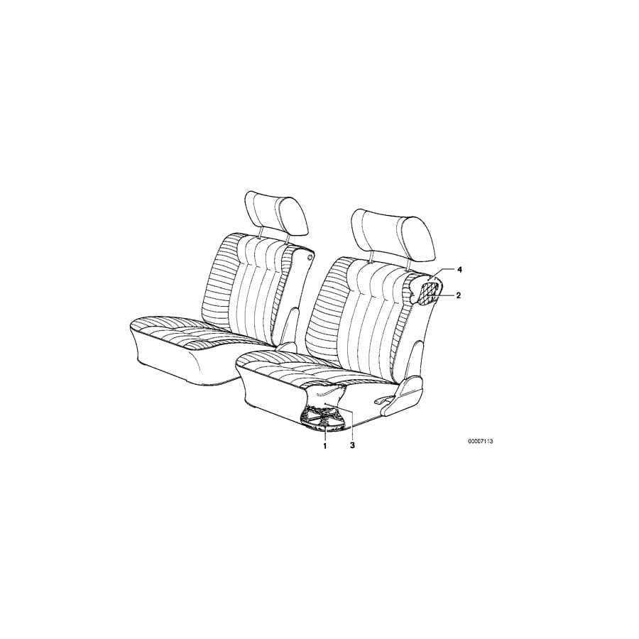 Genuine BMW 52101841383 E12 Pad Seat Backrest Front (Inc. 518, 528i & 520)