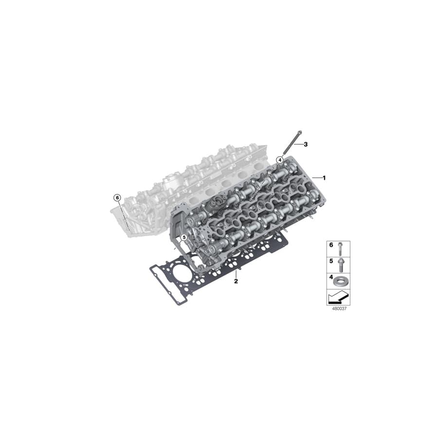 Genuine BMW 11122450445 G12 Cylinder Head With Valve Gear ZYL. 7-12 (Inc. M760iX & M760LiX)