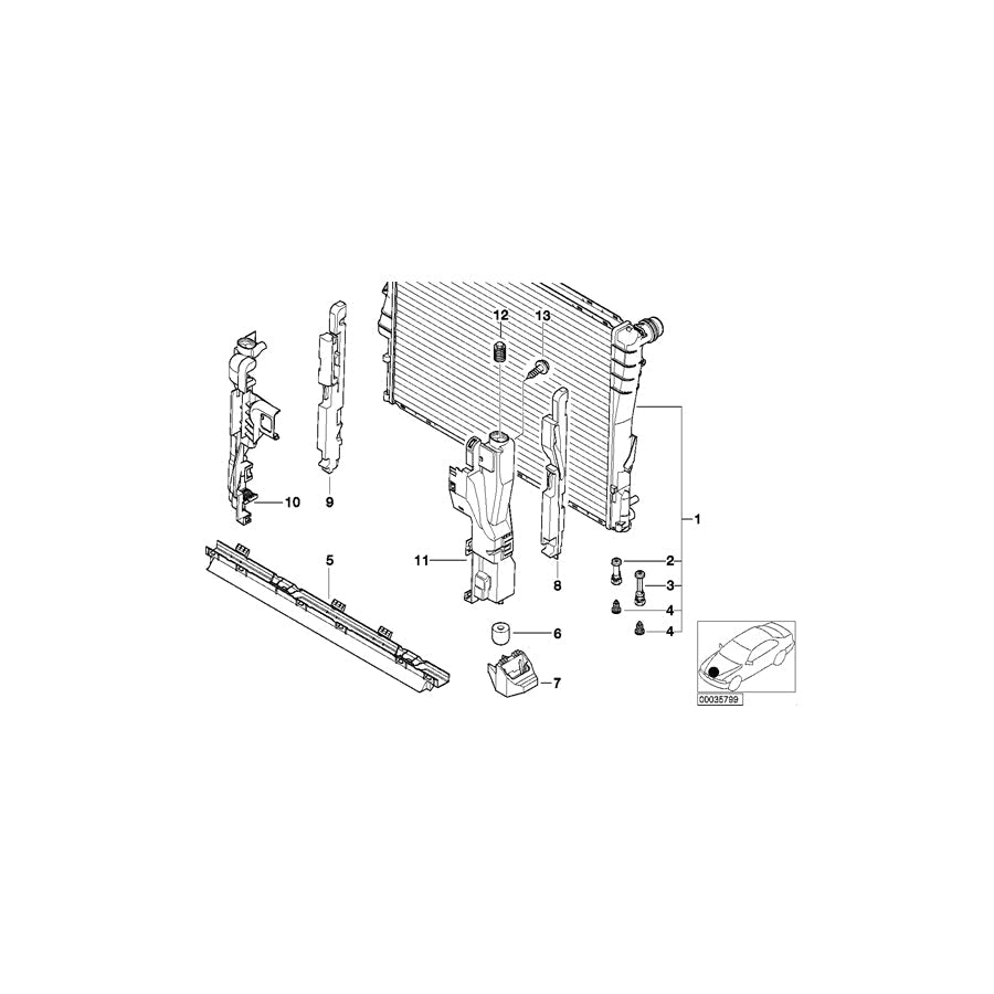 Genuine BMW 17111437359 E86 E46 E85 Radiator Adjusting Screw, Manual Gearbox (Inc. 320i, 330d & 320td)