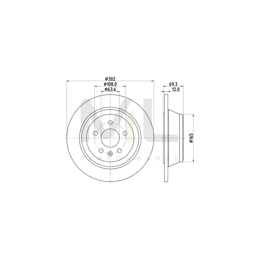HELLA PRO 8DD 355 119-151 Brake Disc Solid, Coated, without wheel hub, without wheel studs | ML Performance Car Parts