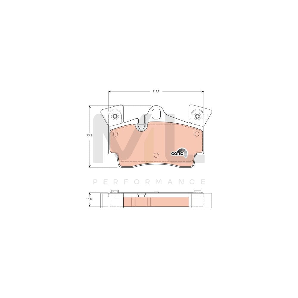 TRW Cotec Gdb1652 Brake Pad Set Prepared For Wear Indicator