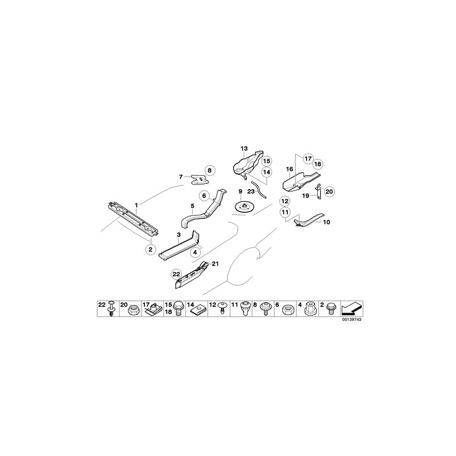 Genuine BMW 51717012103 E66 E67 E65 Rear Left Cable Covering (Inc. 740d, 745d & 735i)