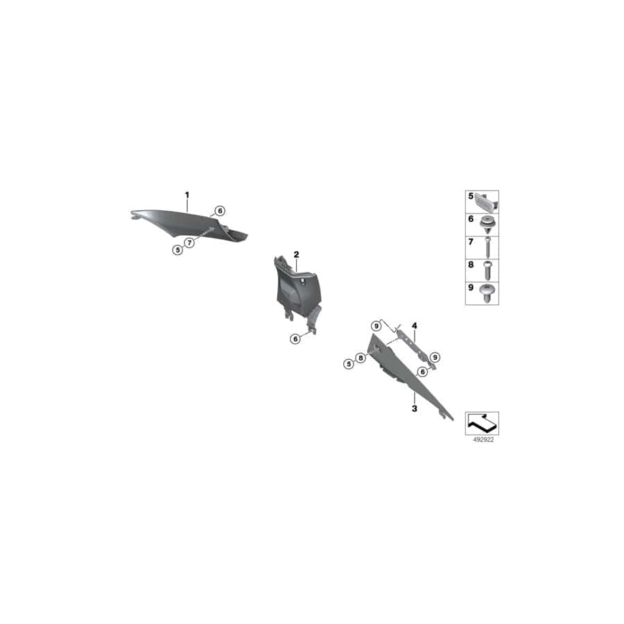 Genuine BMW 51438069802 F92 G15 Right Column A Cover ANTHRAZIT (Inc. 840i, 840iX & M8)