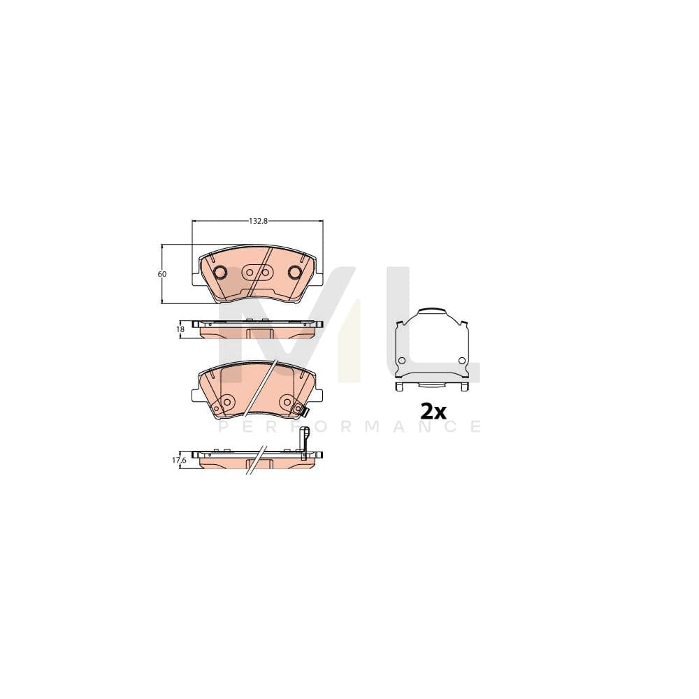 TRW Gdb2203 Brake Pad Set With Acoustic Wear Warning