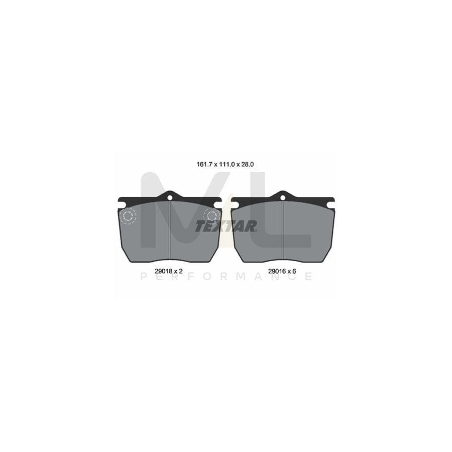 TEXTAR 2901602 Brake pad set prepared for wear indicator