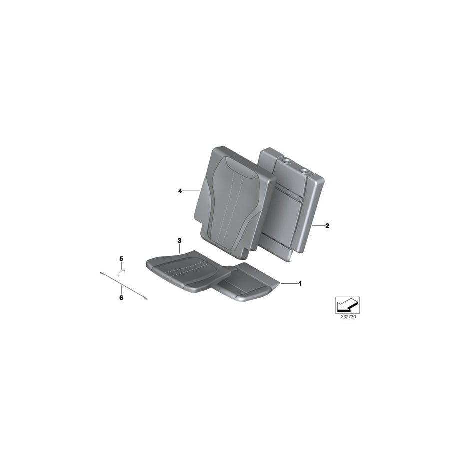 Genuine BMW 52307353530 F15 Leather Cover, Rear Seat LCCY CAN.BEIGE (Inc. X5 25d, X5 M50dX & X5 28iX)