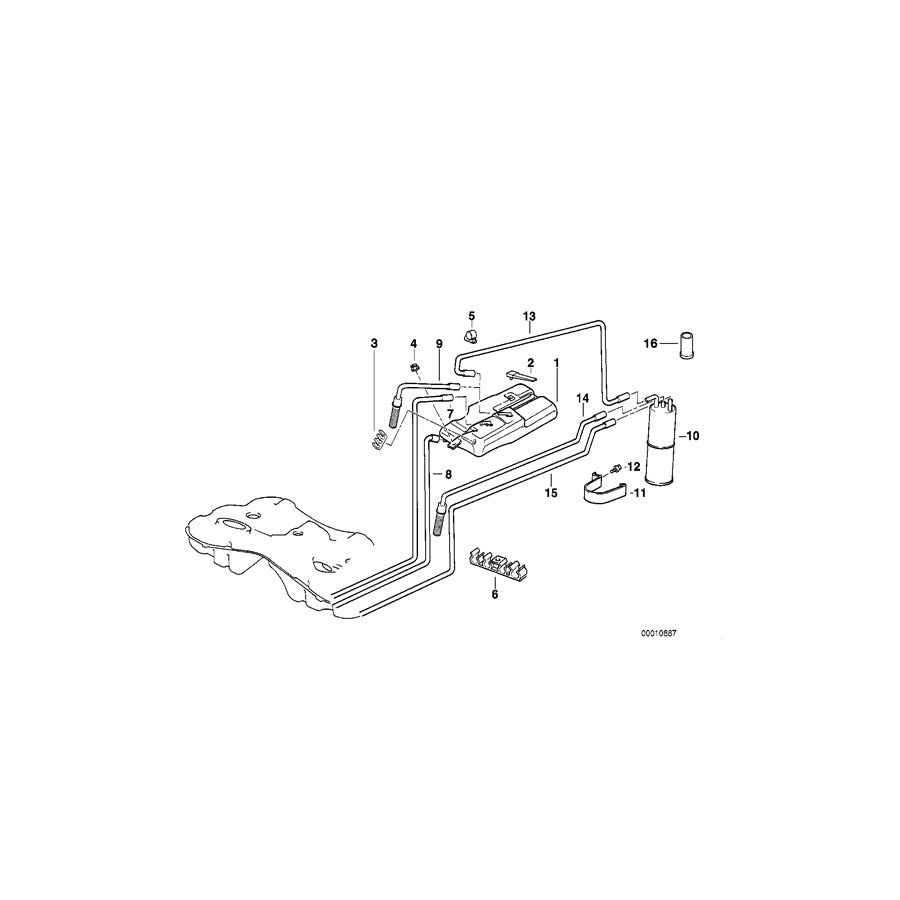 Genuine BMW 16131183818 E39 Fuel Tank Breather Line (Inc. 525i, 535i & 528i)