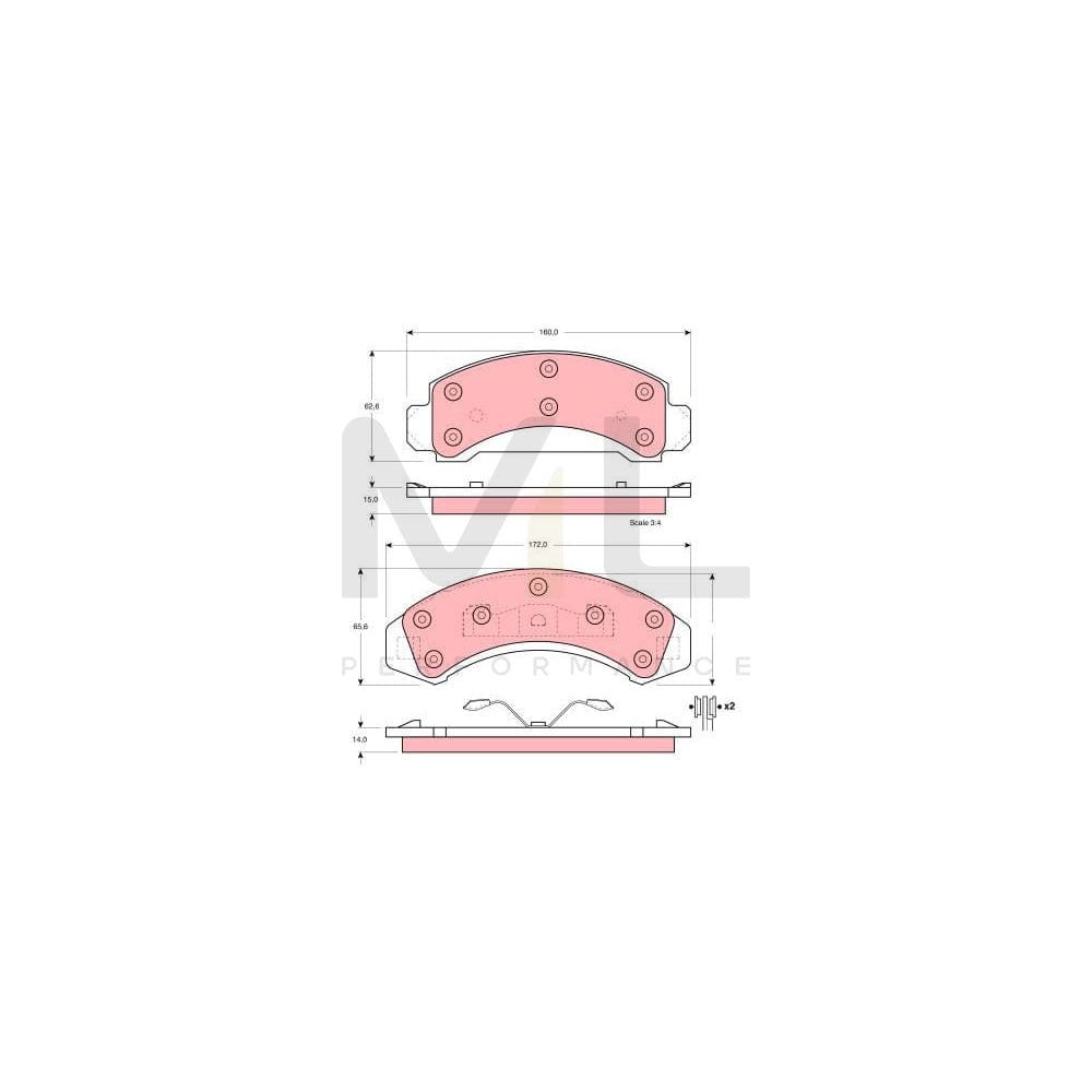 TRW Gdb4013 Brake Pad Set Not Prepared For Wear Indicator