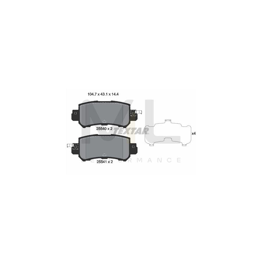 TEXTAR 2554001 Brake pad set with acoustic wear warning