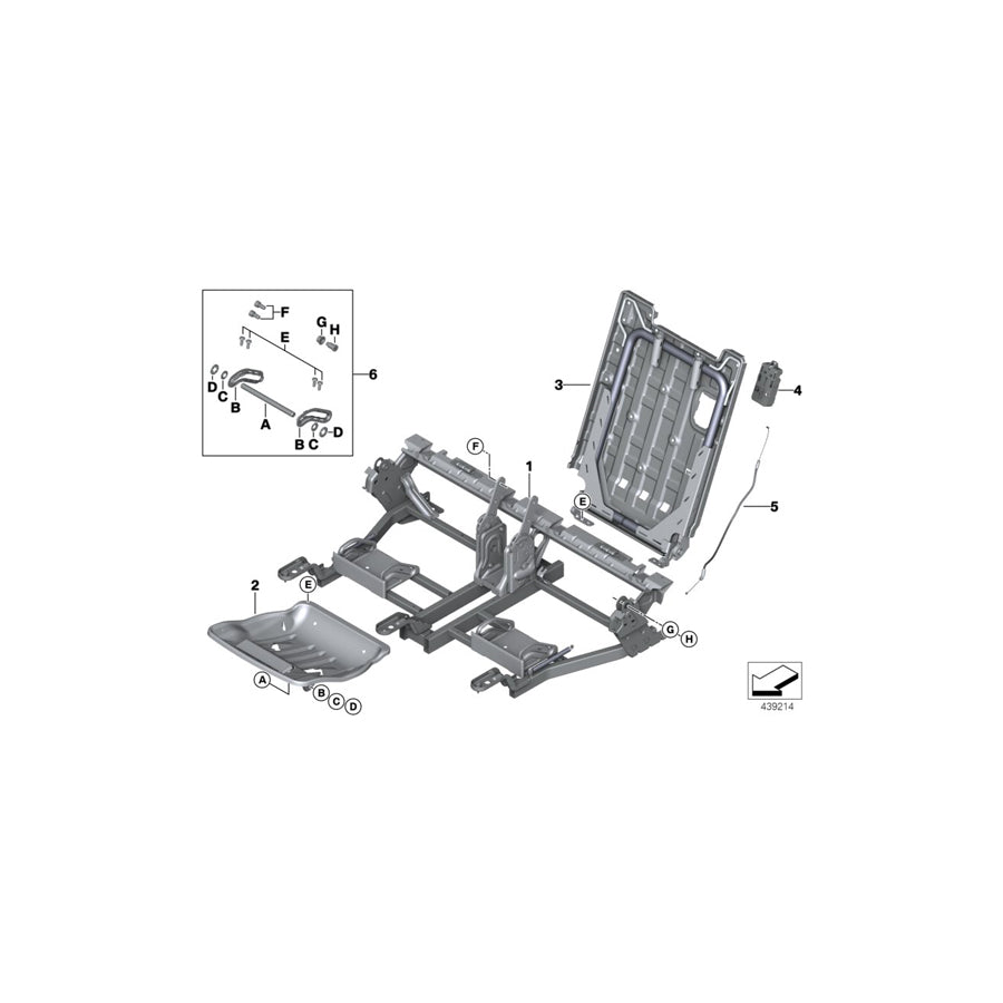 Genuine BMW 52306983890 F15 F46 Locking Mechanism SCHWARZ (Inc. 220i, X5 3.5d & 220dX)