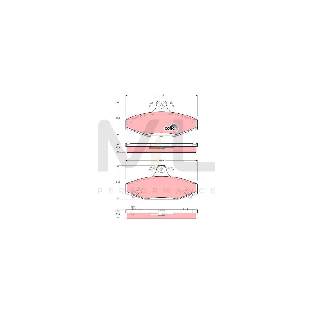 TRW Cotec Gdb3135 Brake Pad Set With Acoustic Wear Warning