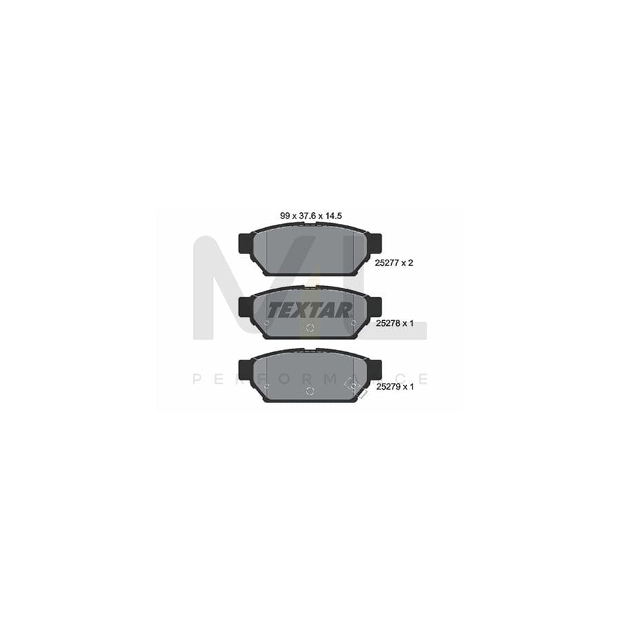 TEXTAR 2527701 Brake pad set for MITSUBISHI Colt VI Plus with acoustic wear warning