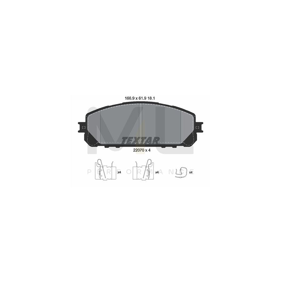 TEXTAR 2207001 Brake pad set for JEEP Cherokee V (KL) not prepared for wear indicator