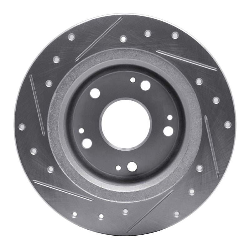 R1 Concepts R1 05-17 Honda Accord Rear Right Drilled & Slotted Silver Brake Rotor