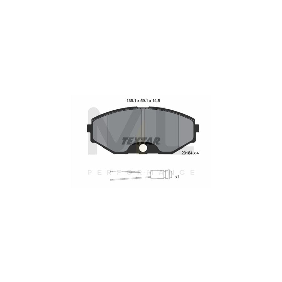 TEXTAR 2318402 Brake pad set incl. wear warning contact