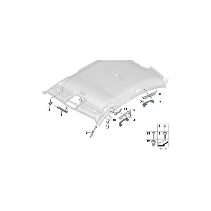Genuine BMW 51447433284 G20 Deformation Panel, A-Pillar, Upper Right (Inc. 330iX, M340i & M340iX)