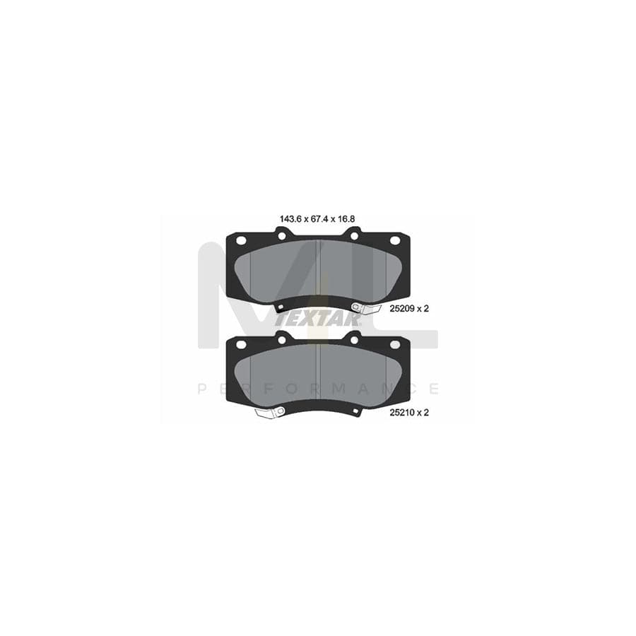 TEXTAR 2520901 Brake pad set with acoustic wear warning