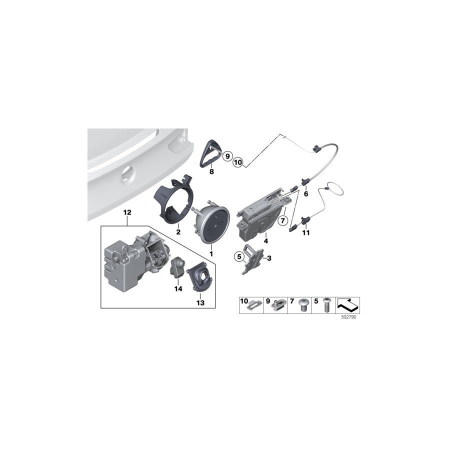 Genuine BMW 51247412896 F12 F06 Tailgate Latch With Camera RVC (Inc. M6, 640d & 640i)