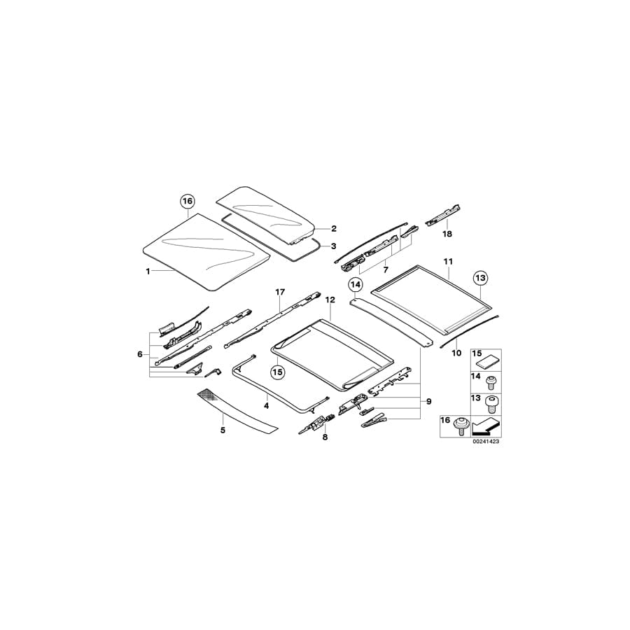 Genuine BMW 54107198983 E61 Net Wind Deflector (Inc. 520i, 520d & 535xi)