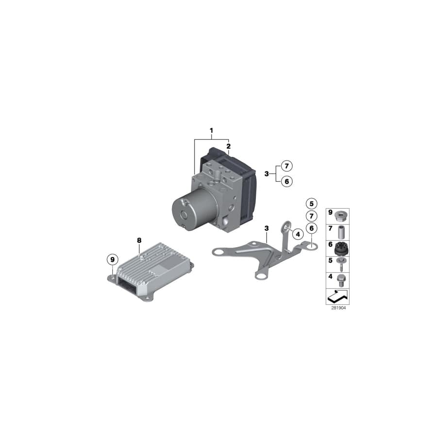 Genuine BMW 34516860157 F10 Rp Hydraulic Unit Dsc (Inc. Hybrid 5)