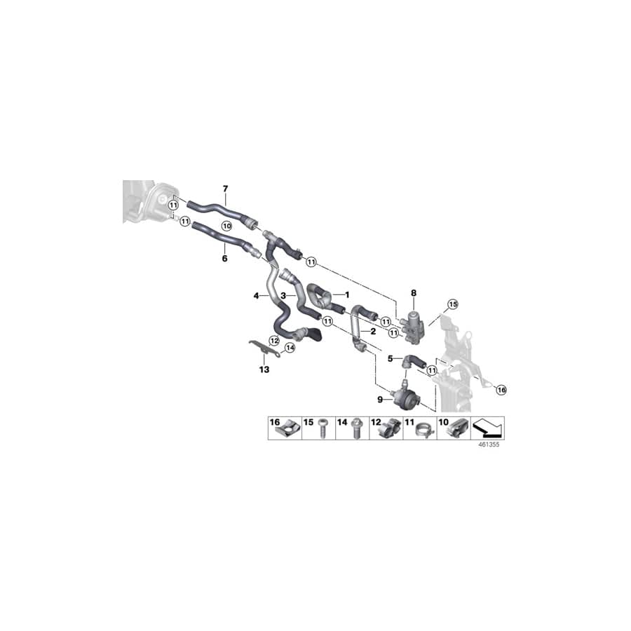 Genuine BMW 64219329658 F30 Coolant Hose Fuel Return 1 (Inc. 330e)