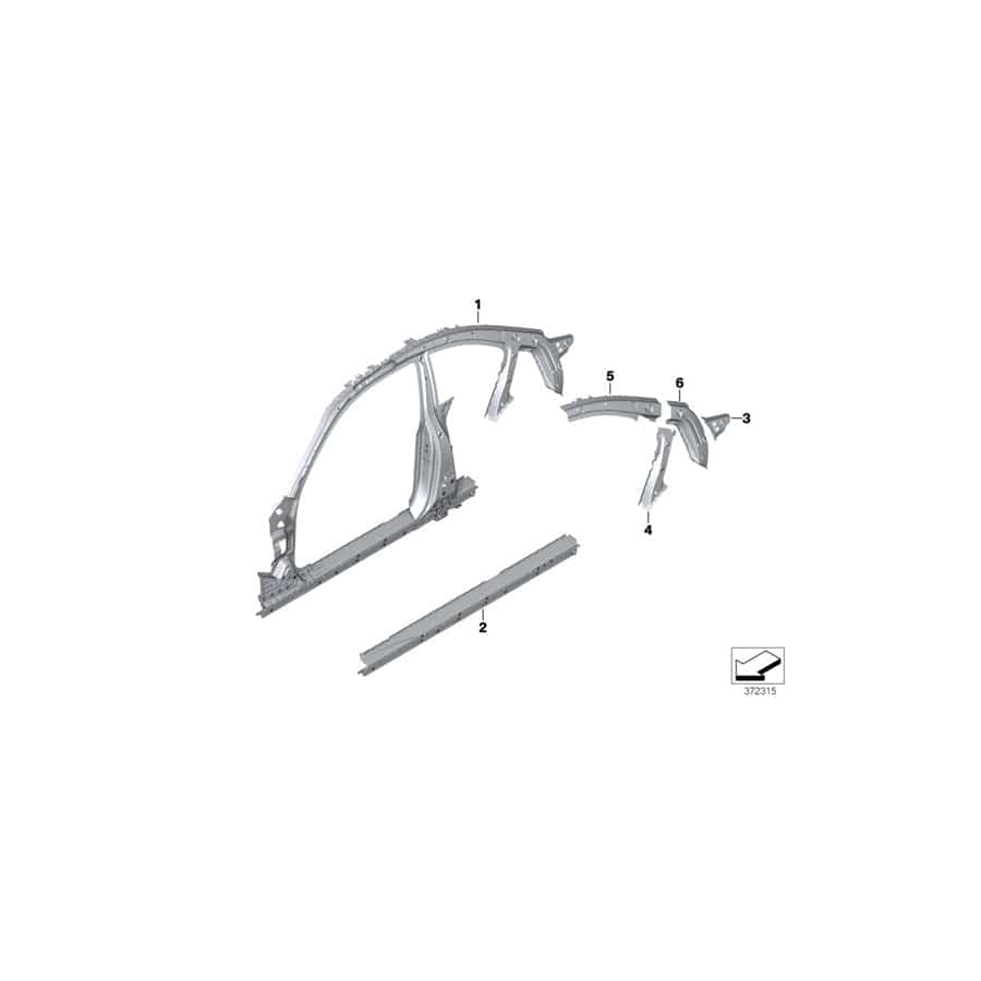 Genuine BMW 41007342123 F22 Reinforcement, Interior Roof Frame, Left (Inc. 230i, 220d & M235i)