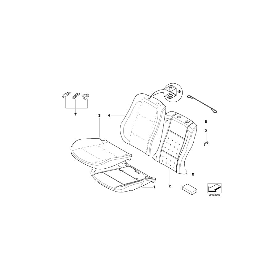 Genuine BMW 52103450042 E83 Cover, Head Restraint, Comfort Seat GRAU (Inc. X3)