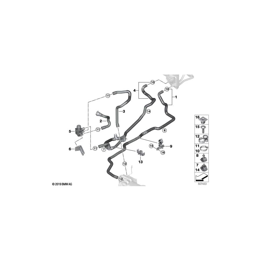 Genuine BMW 64126834338 G01 G02 Bracket, Changeover Valve (Inc. X3)