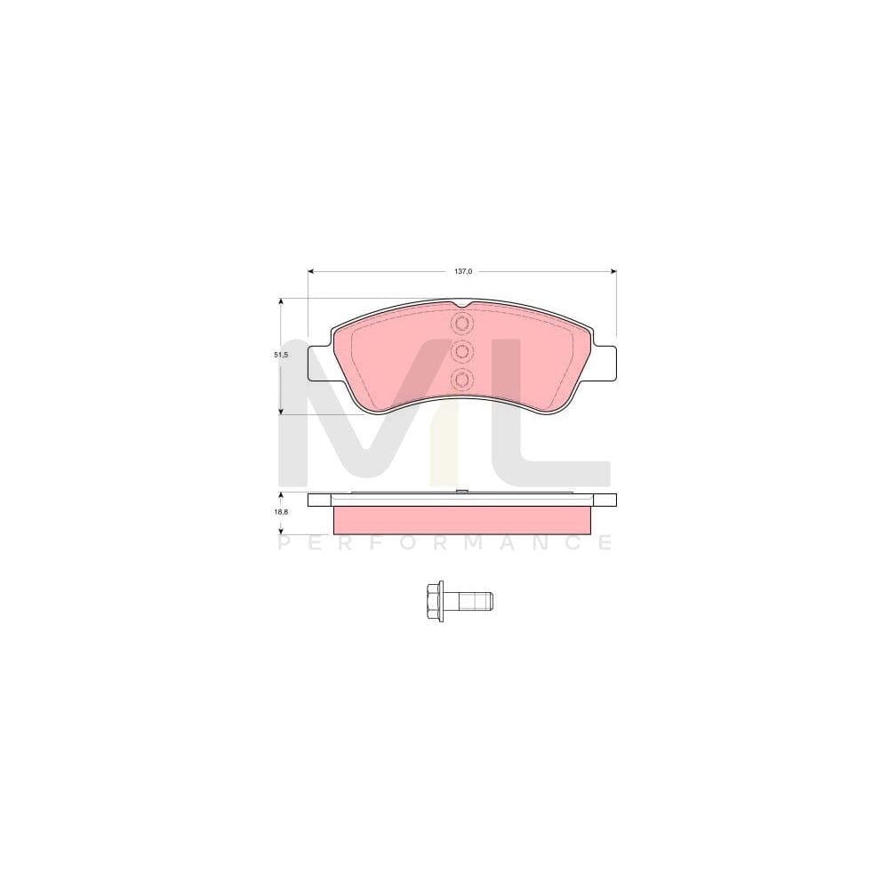 TRW Gdb1582 Brake Pad Set Not Prepared For Wear Indicator