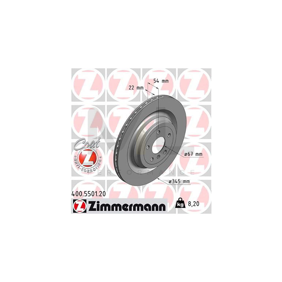 ZIMMERMANN COAT Z 400.5501.20 Brake Disc Internally Vented, Coated, High-carbon - 1 piece
