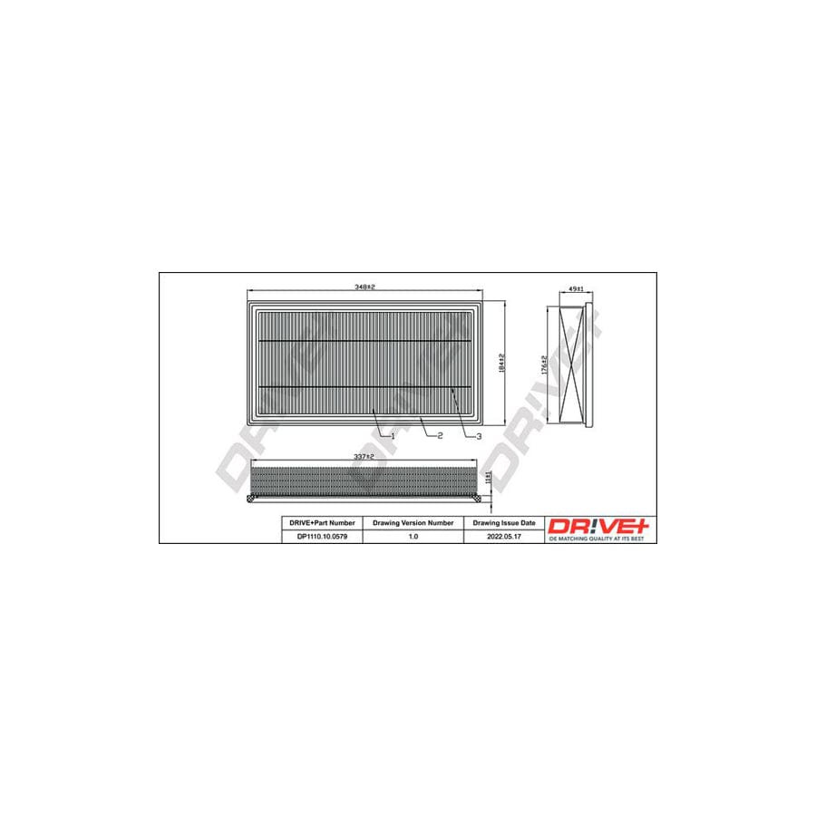 Dr!Ve+ Dp1110.10.0579 Air Filter