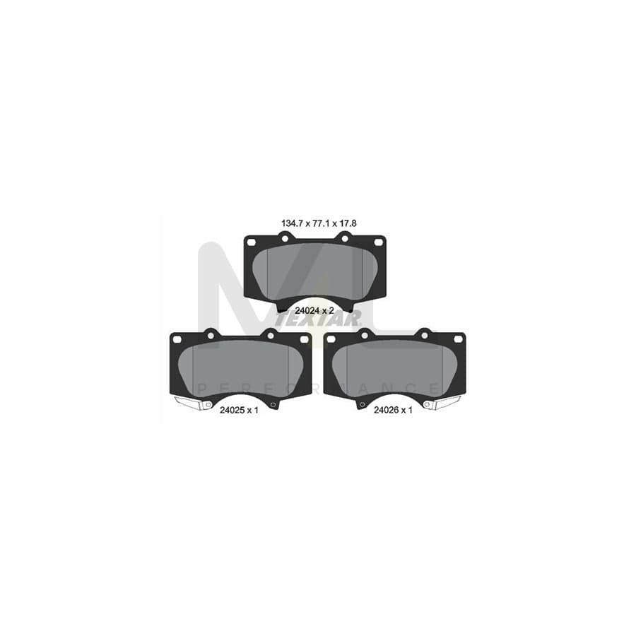 TEXTAR 2402401 Brake pad set with acoustic wear warning