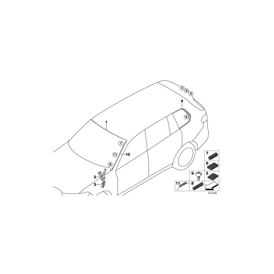 Genuine BMW 51317434873 G07 Painted Drip Moulding, Left (Inc. X7 40iX, X7 M50iX & X7 30dX)