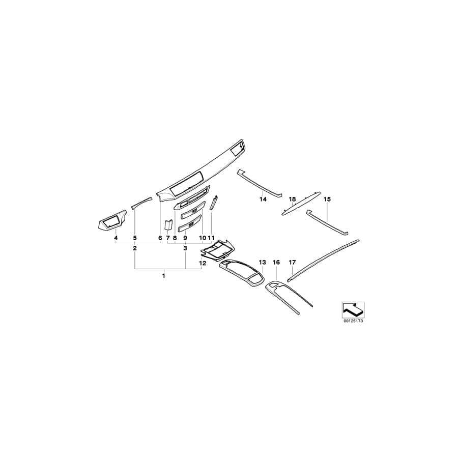 Genuine BMW 51458033565 E65 Wood Panel, Radio ALPINA MYRTE (Inc. ALPINA B7)