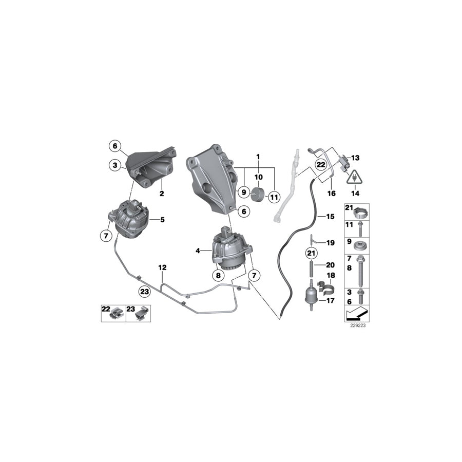 Genuine BMW 22116777624 F13 Engine Supporting Bracket, Right (Inc. 740dX, 530dX & 740LdX)