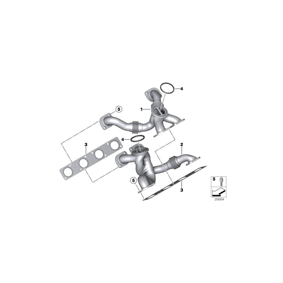 Genuine BMW 11627843780 F91 F13 F06 Exhaust Manifold ZYL. 1,4,6,7 (Inc. X6 M, M6 GT3 & M6)