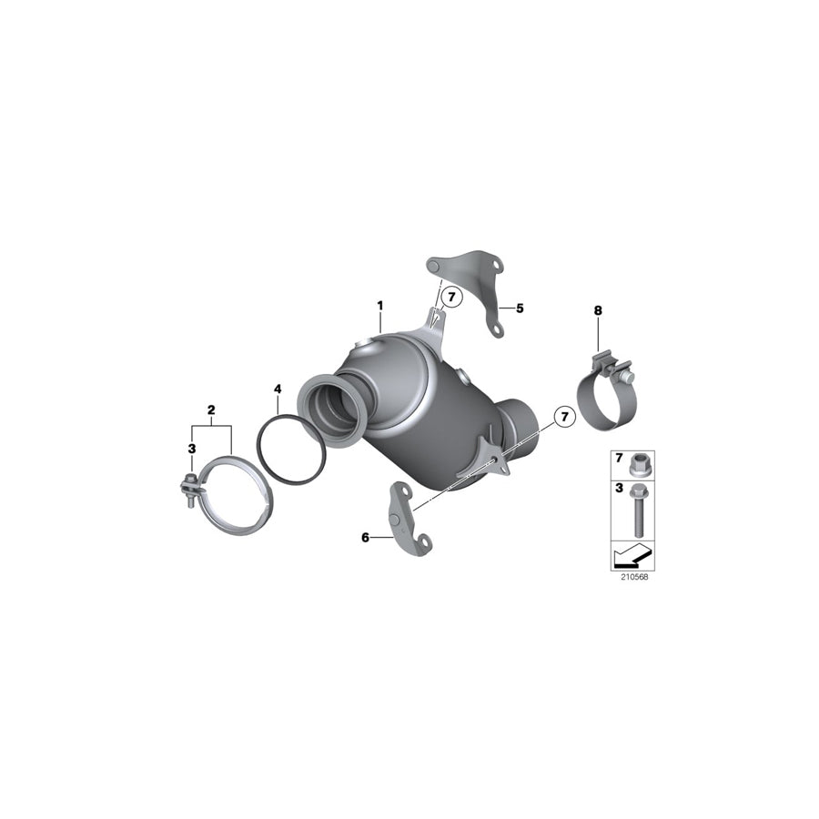 Genuine BMW 18407645241 F13 Exch Catalytic Converter Close To Engine (Inc. X5 40iX, 535iX & 740Li)